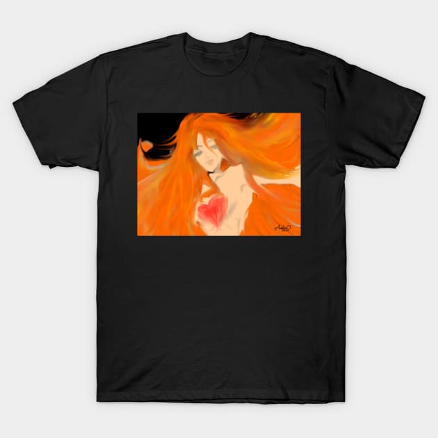 Heart of Phoenix T-Shirt by Amber Oh!